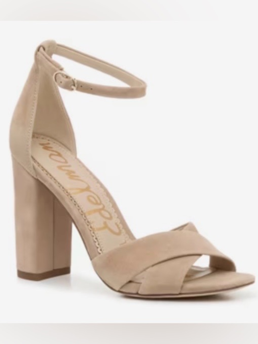 Sam Edelman Yenna Beige Block Heel-Genuine Suede NWOT